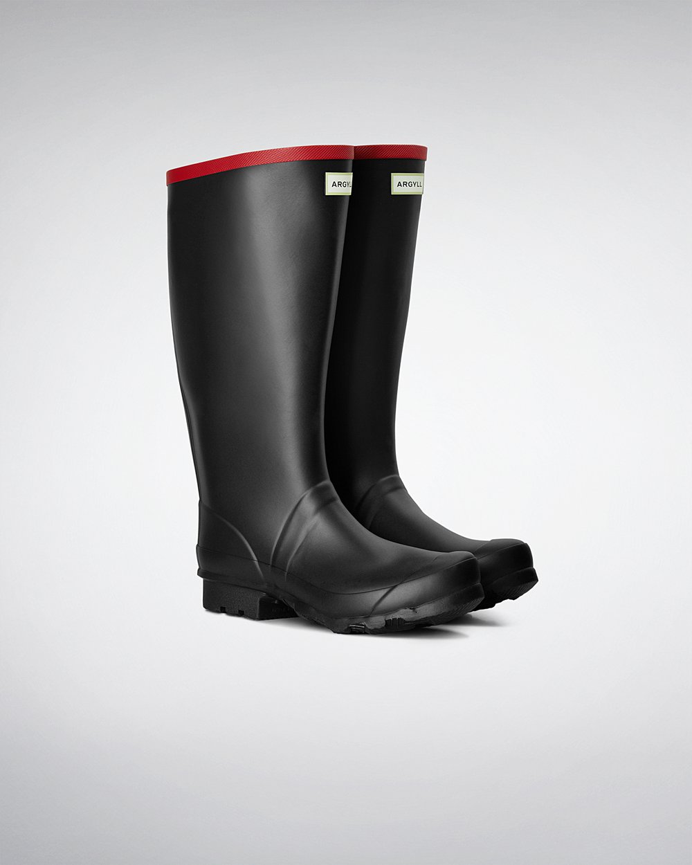 Womens Hunter Tall Rain Boots Black - Argyll Full Knee - 0817529-LQ